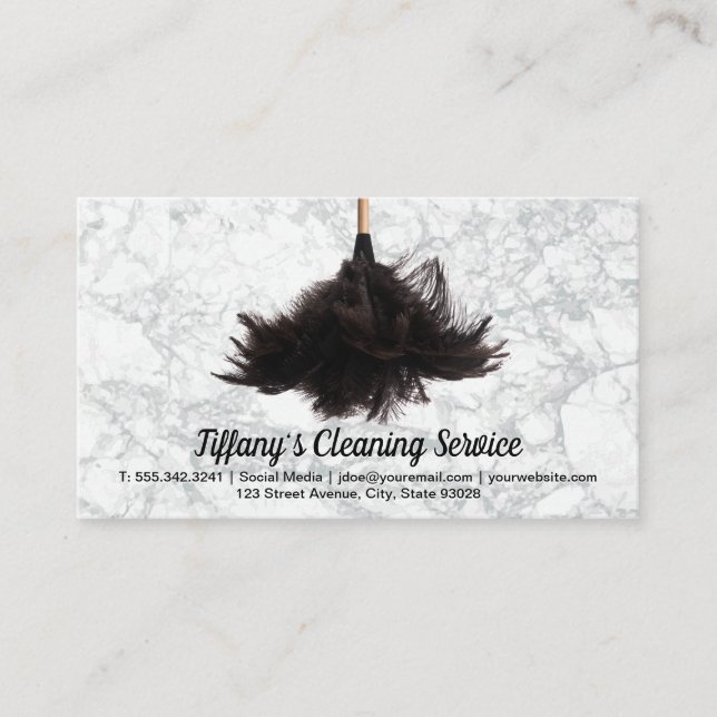 Cleaning Service | Feather Duster Business Card (Front)
