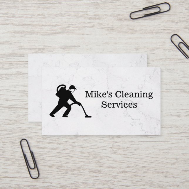 Cleaning Service | Floor Cleaner Logo Business Card (Front/Back In Situ)