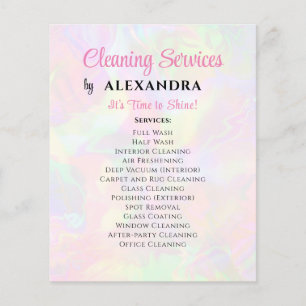 Cleaning Service House Keeping Elegant Holographic Flyer