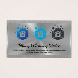 Cleaning Service House Logo   Metallic