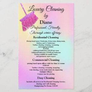 Cleaning Service House Office Keeping Maid Pink Flyer