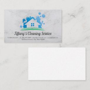 Cleaning Service House Soap Bubble Logo Business Card