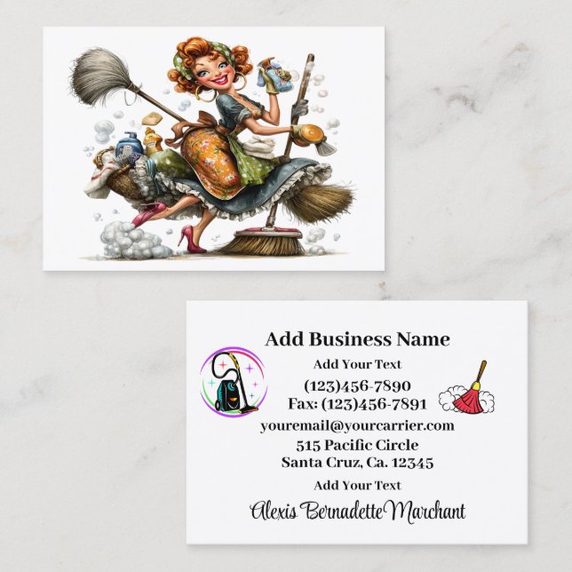 Cleaning Service Housekeeping  Business Card (Front/Back)