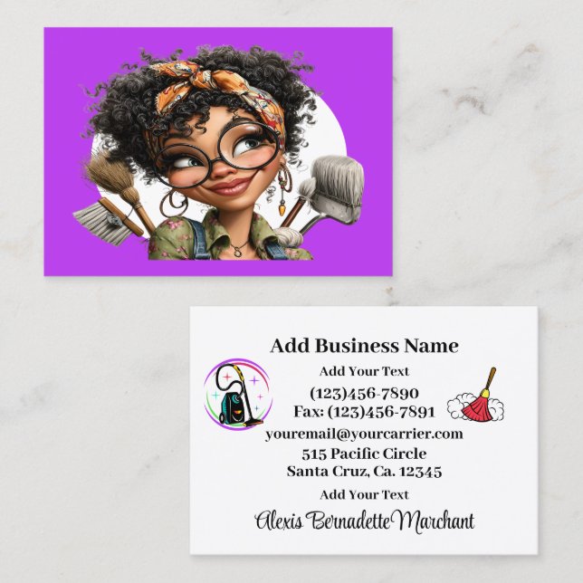 Cleaning Service Housekeeping  Business Card (Front/Back)