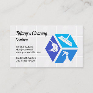 Cleaning Service Icons   Bathroom Tiles Business Card