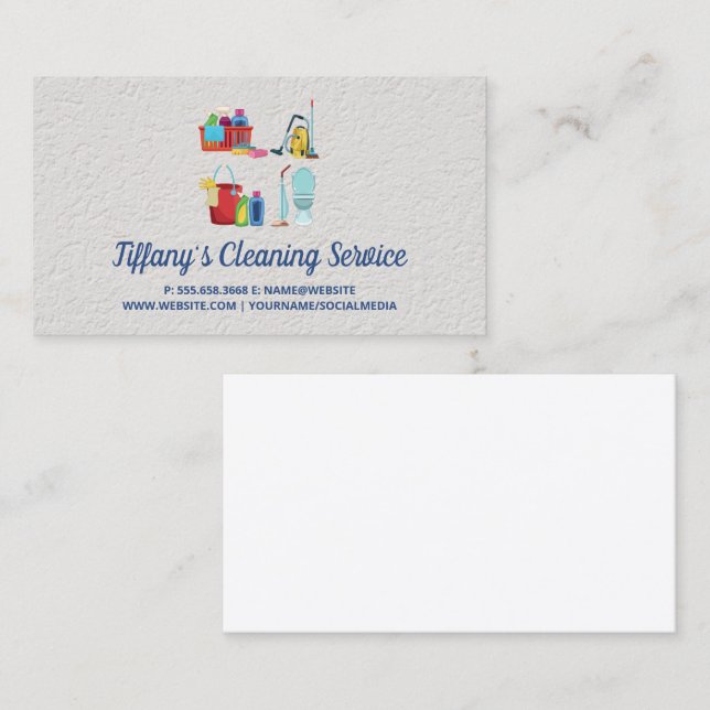 Cleaning Service | Maid Cleaning | Clean Equipment Business Card (Front/Back)