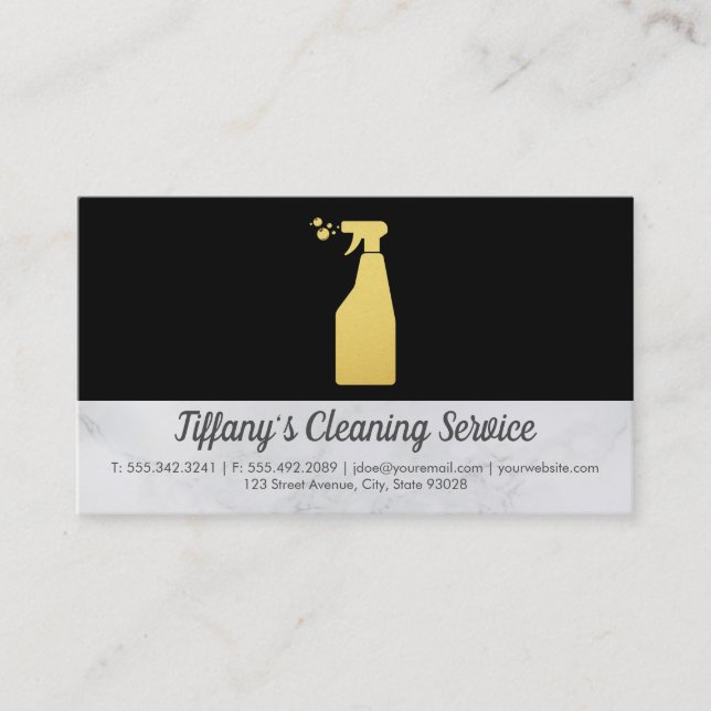 Cleaning Service | Maid Cleaning Spray Business Card (Front)