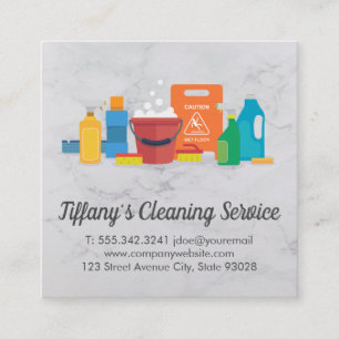 Cleaning Service Maid Cleaning Supplies Square Business Card