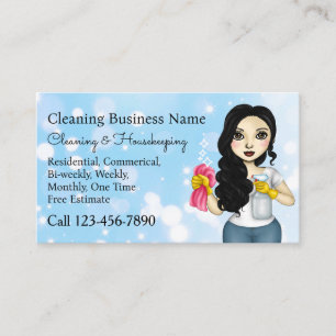 Cleaning Service Maid Housekeeping Janitorial Business Card