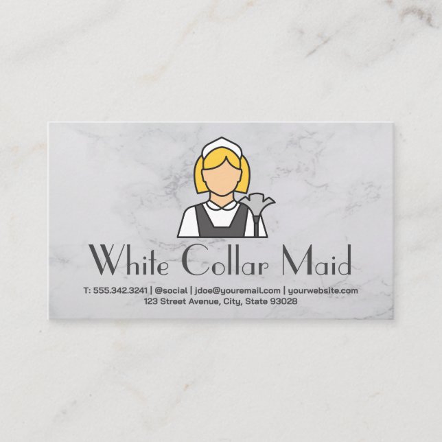 Cleaning Service | Maid Icon Business Card (Front)