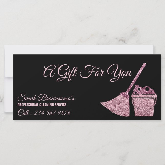 Cleaning Service Maid Janitorial Gift Certificate (Front)