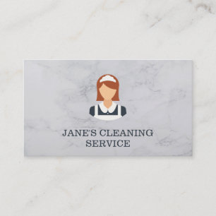 Cleaning Service   Maid Service   Marble Business Card