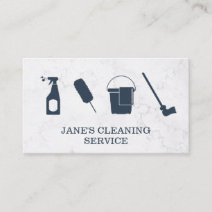 Cleaning Service Maid Service Marble Business Card