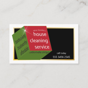 Cleaning Service New Tech Amazing Geometric Cube Business Card