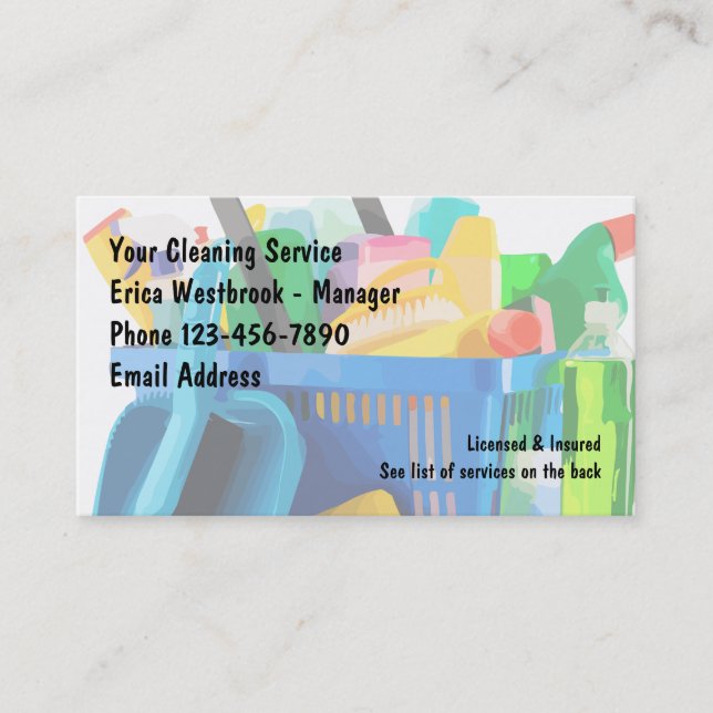 Cleaning Service Professional Business Card (Front)