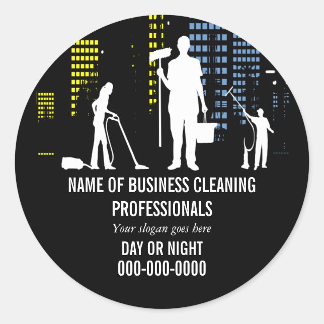 Cleaning Service professional PERSONALIZE Classic Round Sticker (Front)