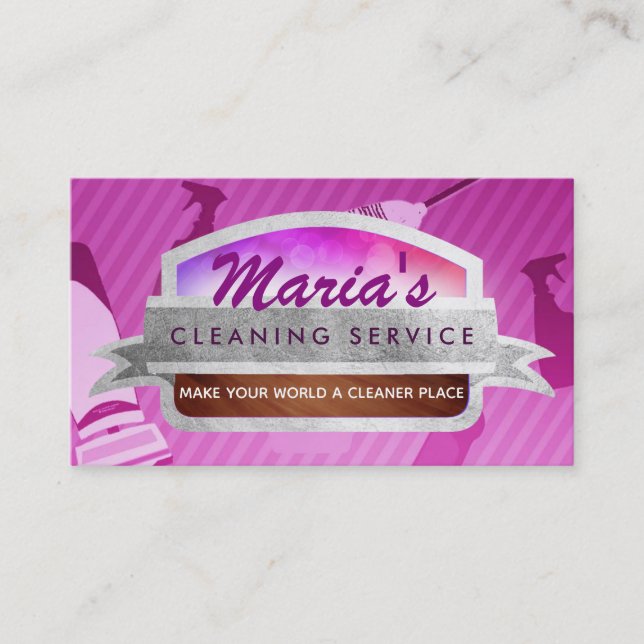 Cleaning Service Slogans Business Cards (Front)