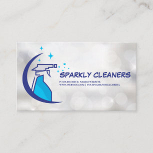 Cleaning Service Sparkly Bottle Spray Business Card