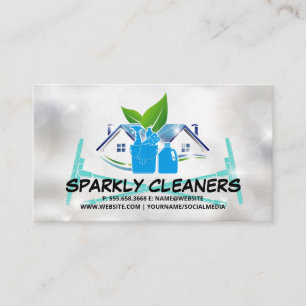 Cleaning Service   Sparkly House   Cleaner Tools Business Card