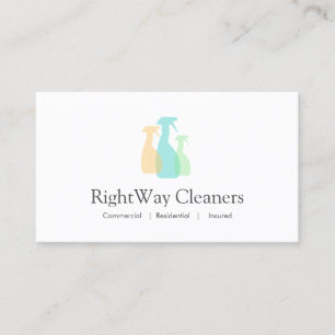 Cleaning Service Spray Bottle Logo Business Card