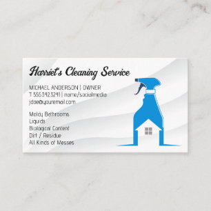 Cleaning Service Spray Bottle Maid Logo Business Card