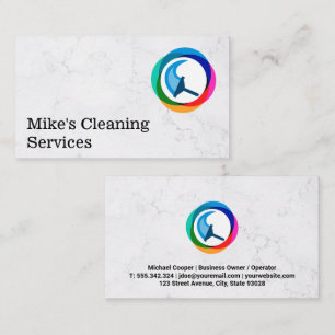 Cleaning Service Squeegee Logo Business Card