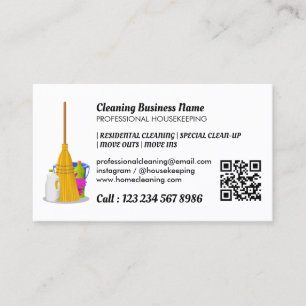 Cleaning Service Standard Janitorial Qr Code Business Card