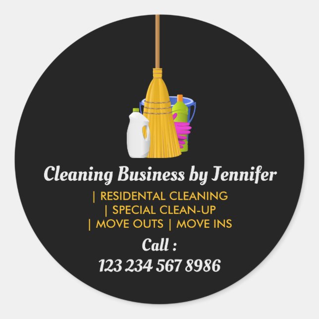 Cleaning Service Standard Serious Classic Round Sticker (Front)