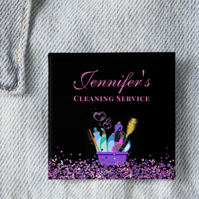 Cleaning Service Supplies Sparkle Business 15 Cm Square Badge (Creator Uploaded)