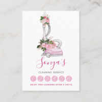 Cleaning Service Watercolor Pink vacuum cleaner