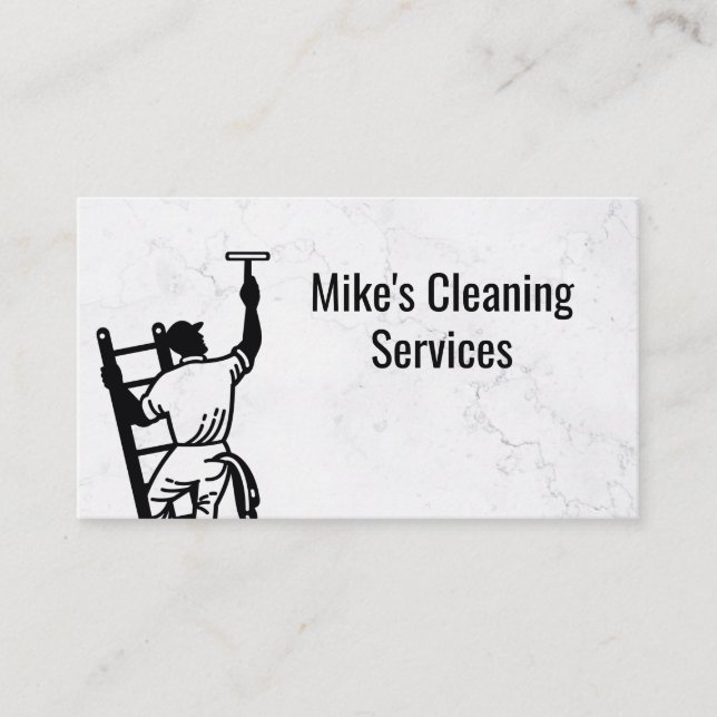 Cleaning Service | Window Cleaner Logo Business Card (Front)