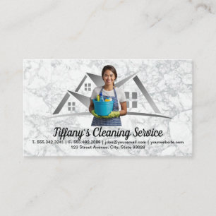 Cleaning Service Woman Smiling Business Card