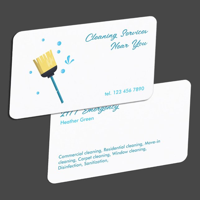 Cleaning Services 24/7 Business Card (Cleaning Services 24/7)