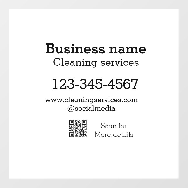 Cleaning services add number website email address (Sheet)