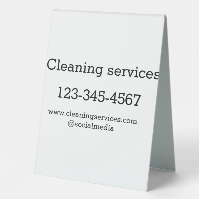 Cleaning services add number website email address (Front)