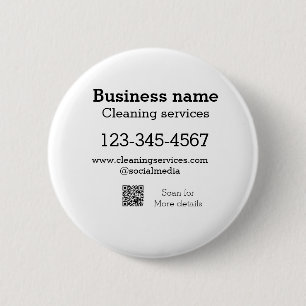 Cleaning services add number website email address 6 cm round badge