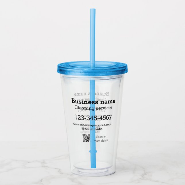 Cleaning services add number website email address acrylic tumbler (Front)
