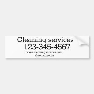 Cleaning services add number website email address bumper sticker