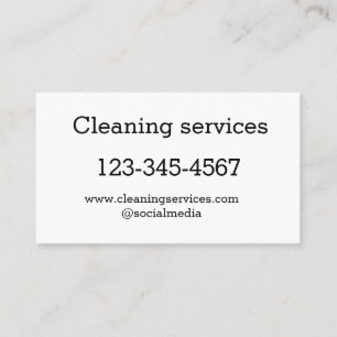 Cleaning services add number website email address business card