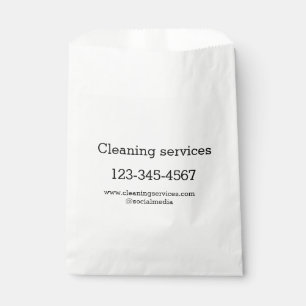 Cleaning services add number website email address favour bag