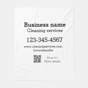 Cleaning services add number website email address fleece blanket