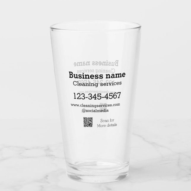 Cleaning services add number website email address glass (Front)
