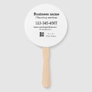 Cleaning services add number website email address hand fan