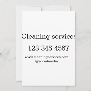 Cleaning services add number website email address holiday card