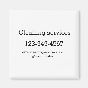 Cleaning services add number website email address magnet