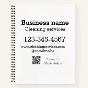Cleaning services add number website email address notebook