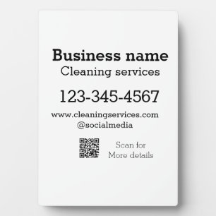 Cleaning services add number website email address plaque
