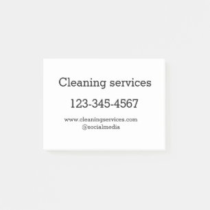 Cleaning services add number website email address post-it notes