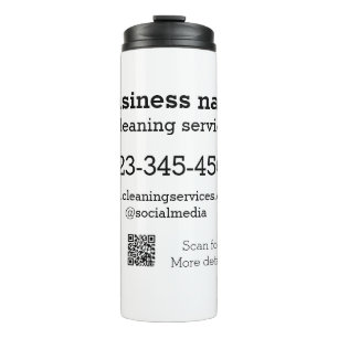 Cleaning services add number website email address thermal tumbler
