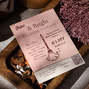 Cleaning Services Blush Rose Gold Scan To Connect Flyer